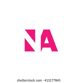 NA Logo. Vector Graphic Branding Letter Element. White Background