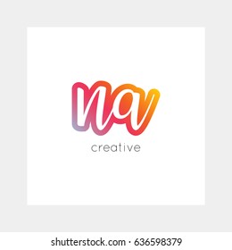 NA logo, vector. Useful as branding, app icon, alphabet combination, clip-art.