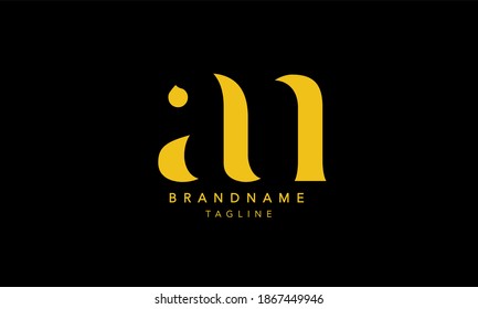 an na Lowercase Letter Initial Logo Design Template Vector Illustration