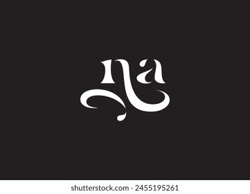 na Lowercase Letter Initial Logo Design Template Vector Illustration