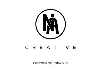 NA monogram. initial letters NA eye-catching Typographic logo design with circle, very creative stylish lettering logo icon for your business and company