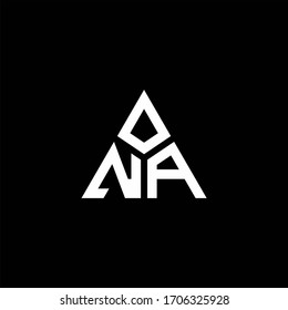 NA monogram logo with 3 pieces shape isolated on triangle design template