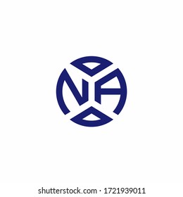 NA monogram logo with abstract shapes in modern style design template