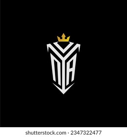 NA monogram logo initial for shield  crown style design