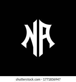 NA monogram logo with a sharp shield style design template