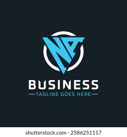 NA Monogram. Modern Initials NA Letter Logo Design with Blue and White Circle. NA Icon for Business Branding and Professional Identity