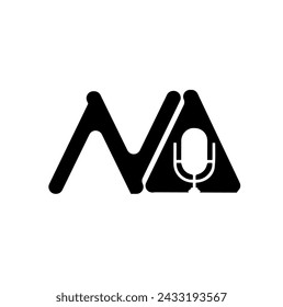 NA Monogram music microphon logo vector