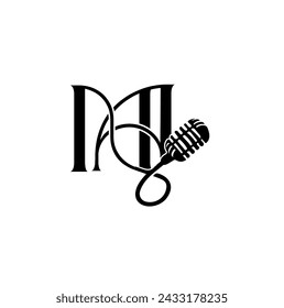 NA  music Monogram logotype vector