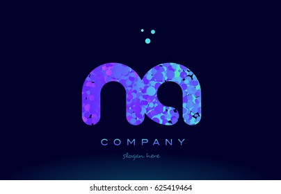 na n a alphabet pink blue bubble circle dots creative letter company logo vector icon design template