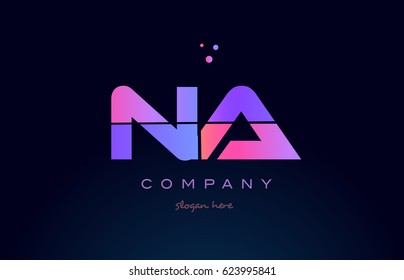 na n a creative color blue background pink purple blue magenta alphabet letter company logo vector icon design