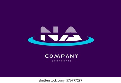 na n a cyan magenta blue letter combination alphabet vector company logo icon sign design template 