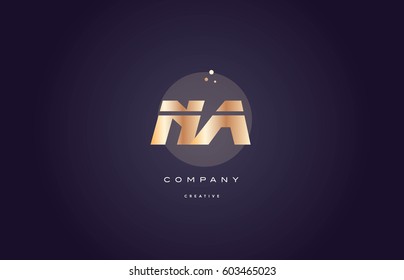 na n a  gold yellow golden metal metallic bold luxury product modern creative gradient alphabet company logo design vector icon template