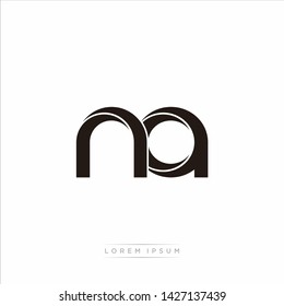 na n a Initial Letter Split Lowercase Modern Monogram linked outline rounded logo