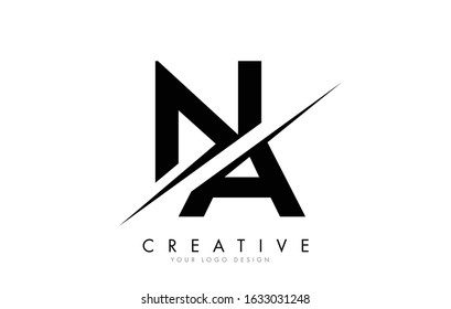 NA N A Letter Logo Design with a Creative Cut. Creative logo design..