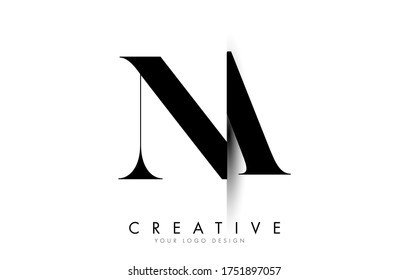 NA N A Letter Logo Design with Creative Shadow Cut Vector Illustration Design.