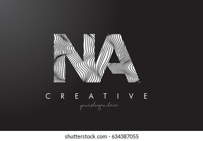 NA N A Letter Logo with Zebra Lines Texture Design Vector Illustration.