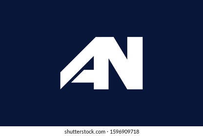AN or NA and A or N Uppercase Letter Initial Logo Design Template Vector Illustration
