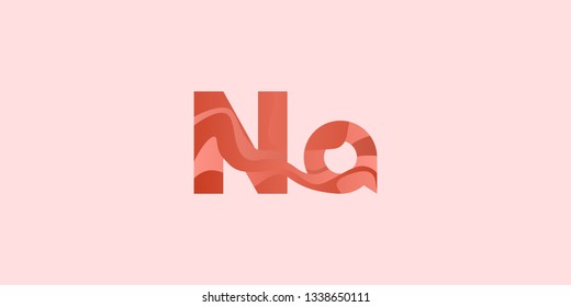 Na Natrium modern chemical element, great design for any purposes. Science research concept. Vector illustration with chemical element for concept design. Education concept.