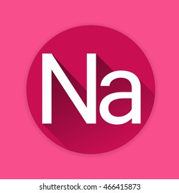 Na Nutrition Chemistry Element Colorful Icon Flat Vector Illustration