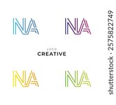 NA, NVA Creative Latter Logo Design. Monogram Design. By Custom Branding Logo. Creative Logo Design. Vector illustration. Modern Design. Logo Template.