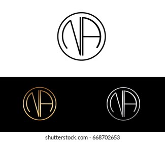 NA round circle shape initial letter logo
