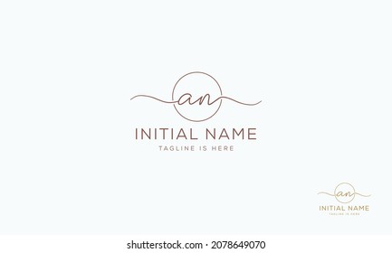 AN NA Signature initial logo template vector