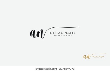 AN NA Signature initial logo template vector