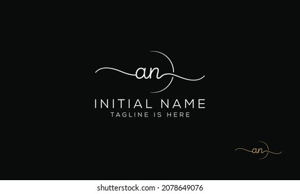 AN NA Signature initial logo template vector