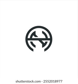 NA or AN simple logo with black monogram