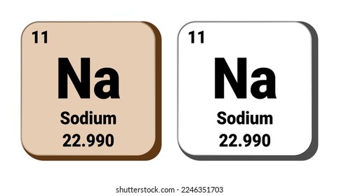 Na, Sodium element vector icon, periodic table element. Vector illustration EPS 10 File. Isolated on white background.