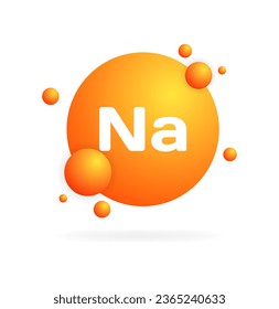 Na vitamin. Flat, orange, vitamin Na, vitamin circle. Vector icon