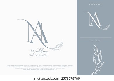 NA AN Wedding Monogram Logo