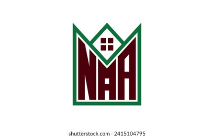 NAA initial letter real estate builders logo design vector. construction ,housing, home marker, property, building, apartment, flat, compartment, business, corporate, house rent, rental, commercial 