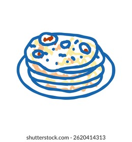 naan bread indiano cozinha doodle ícone esboço vetor. naan bread indian cozinha sinal. símbolo isolado ilustração