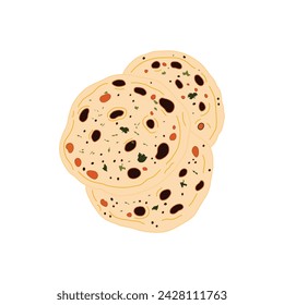 naan icon Cartoon Vector illustration Isolated on White Background