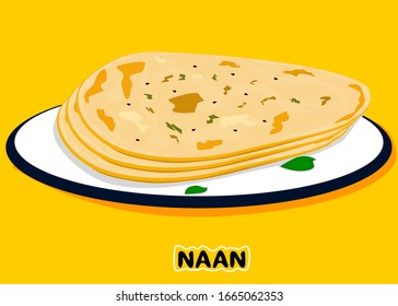 Naan Roti indian Roti or Bread Vector