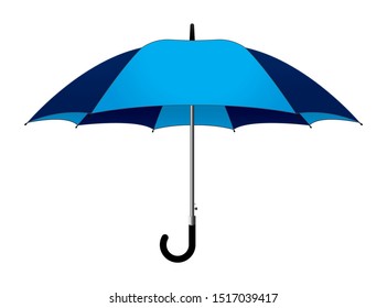 Naavy-Blue Rain Umbrella Design on White Background, Vector File.