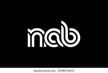 NAB Creative Unique Modern Letter Logo Design. Stylized logo featuring a unique letter design, presenting abstract minimalist aesthetics and modern appeal.
