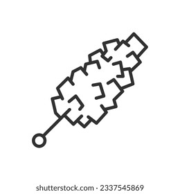 Nabat, azúcar de caramelo sobre un palo, icono lineal. Línea con trazo editable
