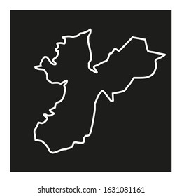 Nabatiye region map in country of Lebanon