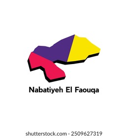 Nabatiyeh El Faouqa City Map Design de ilustração, World Map Modelo de vetor internacional estilo gráfico colorido