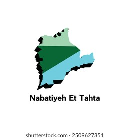 Nabatiyeh El Tahta City Map Illustration Design, World Map International vector template colorful graphic style