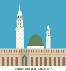nabawi mosque madina islam worship place dome minaret
