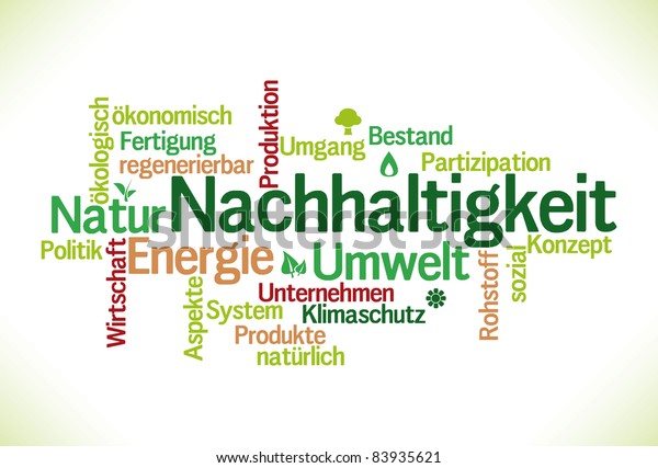 Nachhaltigkeit Sustainability German Word Cloud Stock Vector Royalty Free