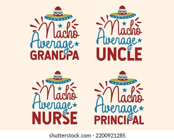 Nacho Average Family t-shirt design bundle