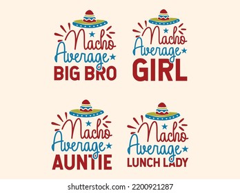 Nacho Average Family t-shirt design bundle