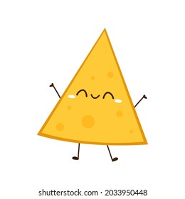 Nacho character design. Nachos on white background.