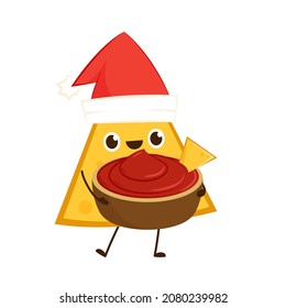 Nacho character design. Nachos on white background. sauce cup vector.