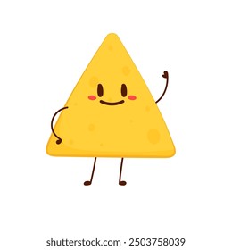 Nacho character design. Nachos on white background.