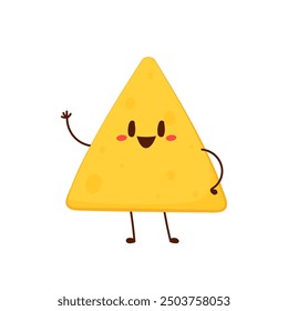 Nacho character design. Nachos on white background.